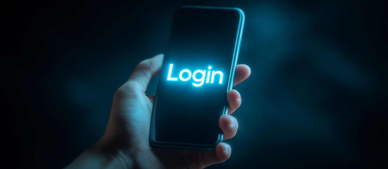CVC66 Login – Fast and secure access to your gaming account Hand holding smartphone with glowing login screen for secure access to CVC66 online casino platform